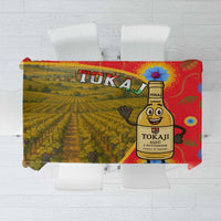 Hungary Tablecloth with Tokaj Vineyard Illustration Design and Grape Wine - Wonder Print Shop