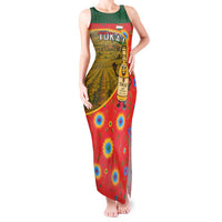 Hungary Tank Maxi Dress with Tokaj Vineyard Illustration Design and Grape Wine - Wonder Print Shop