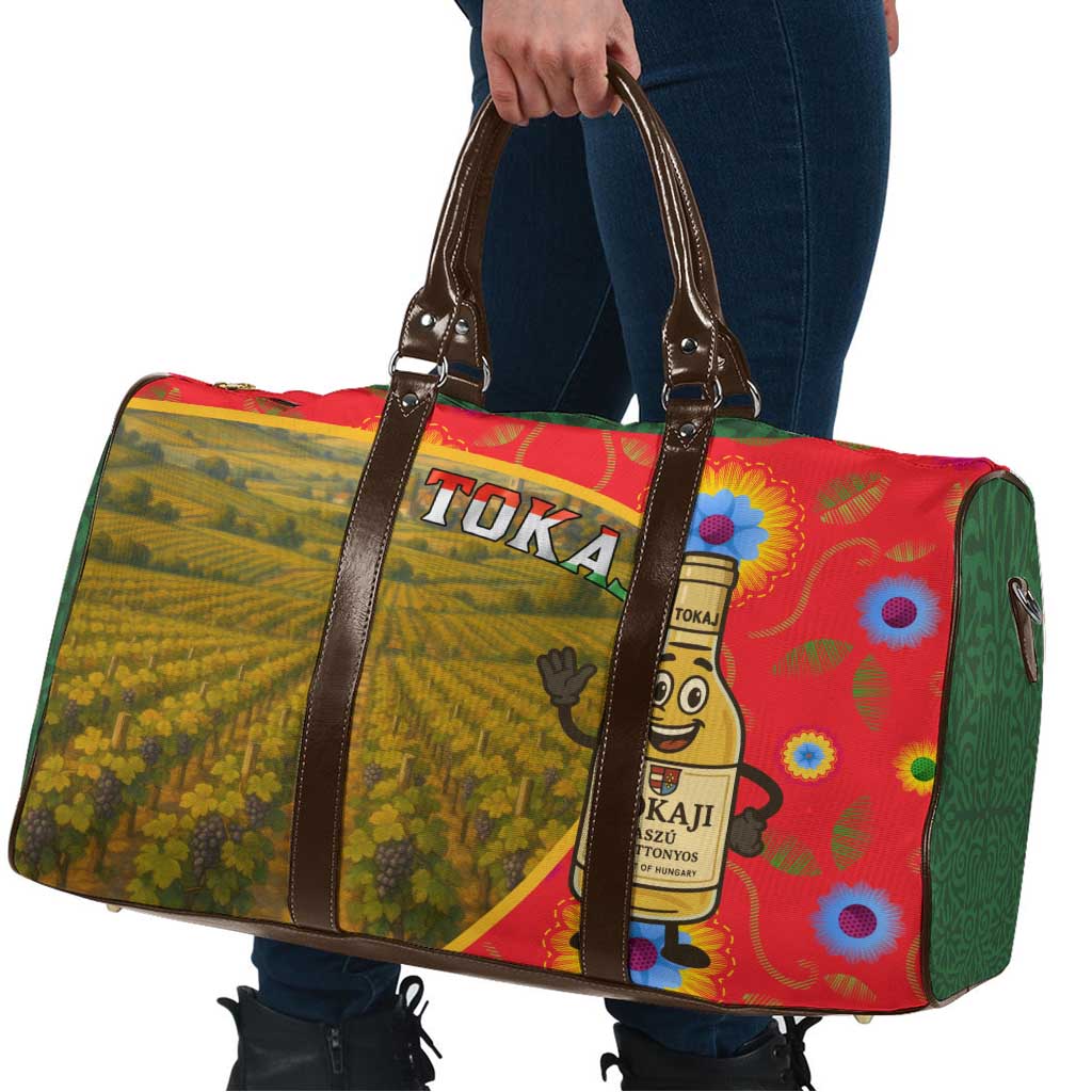 Hungary Travel Bag with Tokaj Vineyard Illustration Design and Grape Wine - Wonder Print Shop