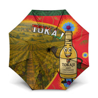 Hungary Umbrella with Tokaj Vineyard Illustration Design and Grape Wine - Wonder Print Shop