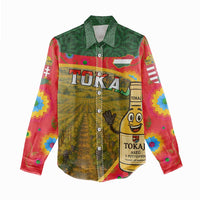 Hungary Women Casual Shirt with Tokaj Vineyard Illustration Design and Grape Wine - Wonder Print Shop