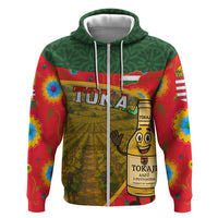 Hungary Zip Hoodie with Tokaj Vineyard Illustration Design and Grape Wine - Wonder Print Shop