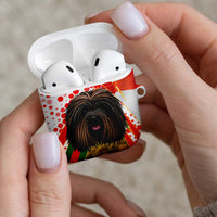 Hungary AirPods Case with Puli Dog Illustration Design and Red Green Hexagon - Wonder Print Shop