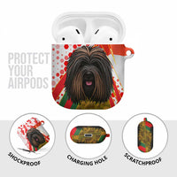 Hungary AirPods Case with Puli Dog Illustration Design and Red Green Hexagon - Wonder Print Shop