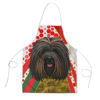 Hungary Apron with Puli Dog Illustration Design and Red Green Hexagon - Wonder Print Shop