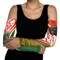 Hungary Arm Sleeves with Puli Dog Illustration Design and Red Green Hexagon - Wonder Print Shop