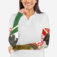 Hungary Arm Sleeves with Puli Dog Illustration Design and Red Green Hexagon - Wonder Print Shop