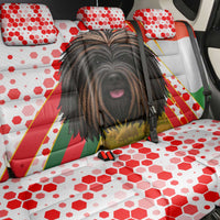 Hungary Back Car Seat Cover with Puli Dog Illustration Design and Red Green Hexagon - Wonder Print Shop