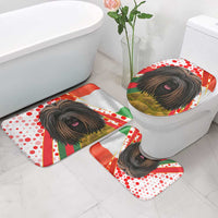 Hungary Bathroom Set with Puli Dog Illustration Design and Red Green Hexagon - Wonder Print Shop