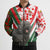 Hungary Bomber Puffer Jacket with Puli Dog Illustration Design and Red Green Hexagon - Wonder Print Shop