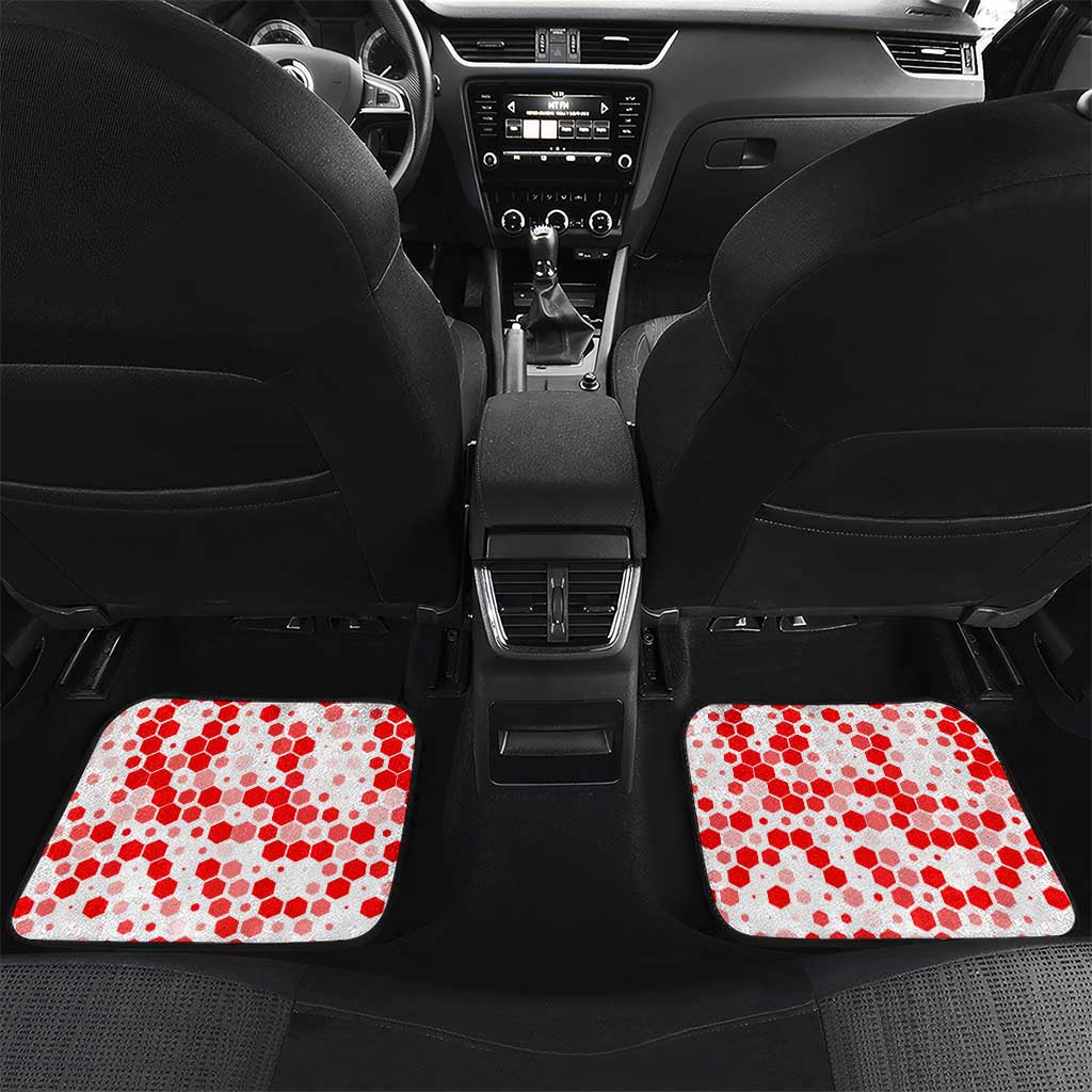 Hungary Car Mats with Puli Dog Illustration Design and Red Green Hexagon - Wonder Print Shop