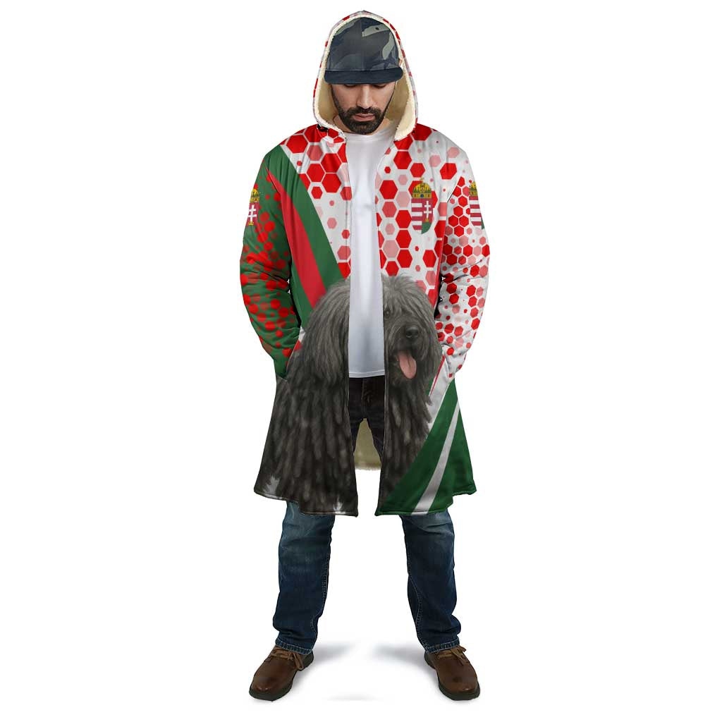 Hungary Cloak with Puli Dog Illustration Design and Red Green Hexagon - Wonder Print Shop