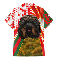 Hungary Family Matching Mermaid Dress and Hawaiian Shirt with Puli Dog Illustration Design and Red Green Hexagon - Wonder Print Shop