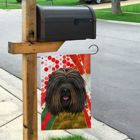 Hungary Garden Flag with Puli Dog Illustration Design and Red Green Hexagon - Wonder Print Shop