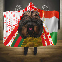 Hungary Hooded Blanket with Puli Dog Illustration Design and Red Green Hexagon - Wonder Print Shop
