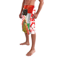 Hungary Lavalava with Puli Dog Illustration Design and Red Green Hexagon - Wonder Print Shop