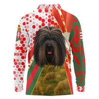 Hungary Long Sleeve Polo Shirt with Puli Dog Illustration Design and Red Green Hexagon - Wonder Print Shop