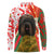 Hungary Long Sleeve Polo Shirt with Puli Dog Illustration Design and Red Green Hexagon - Wonder Print Shop
