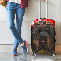 Hungary Luggage Cover with Puli Dog Illustration Design and Red Green Hexagon - Wonder Print Shop
