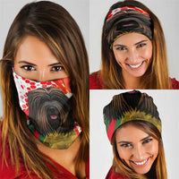 Hungary Neck Gaiter with Puli Dog Illustration Design and Red Green Hexagon - Wonder Print Shop