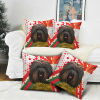 Hungary Pillow Cover with Puli Dog Illustration Design and Red Green Hexagon - Wonder Print Shop