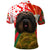 Hungary Polo Shirt with Puli Dog Illustration Design and Red Green Hexagon - Wonder Print Shop