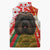 Hungary Sleeveless Puffer Jacket with Puli Dog Illustration Design and Red Green Hexagon - Wonder Print Shop