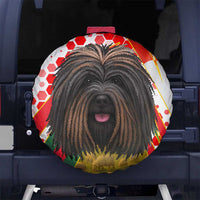 Hungary Spare Tire Cover with Puli Dog Illustration Design and Red Green Hexagon - Wonder Print Shop