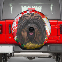 Hungary Spare Tire Cover with Puli Dog Illustration Design and Red Green Hexagon - Wonder Print Shop