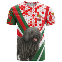 Hungary T Shirt with Puli Dog Illustration Design and Red Green Hexagon - Wonder Print Shop