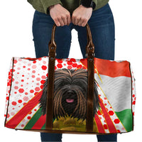 Hungary Travel Bag with Puli Dog Illustration Design and Red Green Hexagon - Wonder Print Shop