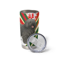 Hungary Tumbler Cup with Puli Dog Illustration Design and Red Green Hexagon - Wonder Print Shop
