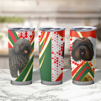 Hungary Tumbler Cup with Puli Dog Illustration Design and Red Green Hexagon - Wonder Print Shop