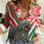 Hungary Women Casual Shirt with Puli Dog Illustration Design and Red Green Hexagon - Wonder Print Shop