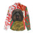 Hungary Women Casual Shirt with Puli Dog Illustration Design and Red Green Hexagon - Wonder Print Shop