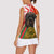Hungary Women Sleeveless Polo Shirt with Puli Dog Illustration Design and Red Green Hexagon - Wonder Print Shop