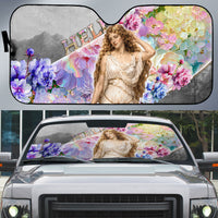 Helen Of Troy Auto Sun Shade Ancient Greek Mythology Floral Goddess Portrait
