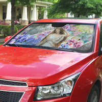 Helen Of Troy Auto Sun Shade Ancient Greek Mythology Floral Goddess Portrait