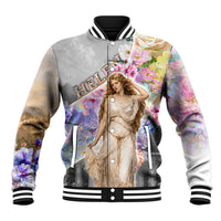 Helen Of Troy Baseball Jacket Ancient Greek Mythology Floral Goddess Portrait
