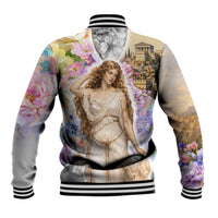 Helen Of Troy Baseball Jacket Ancient Greek Mythology Floral Goddess Portrait