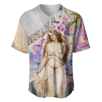 Helen Of Troy Baseball Jersey Ancient Greek Mythology Floral Goddess Portrait