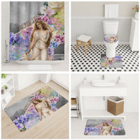 Helen Of Troy Bathroom Set Ancient Greek Mythology Floral Goddess Portrait