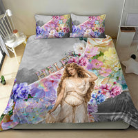Helen Of Troy Bedding Set Ancient Greek Mythology Floral Goddess Portrait
