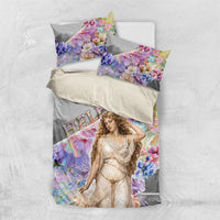Helen Of Troy Bedding Set Ancient Greek Mythology Floral Goddess Portrait
