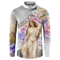 Helen Of Troy Button Sweatshirt Ancient Greek Mythology Floral Goddess Portrait