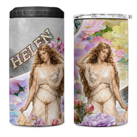 Helen Of Troy 4 in 1 Can Cooler Tumbler Ancient Greek Mythology Floral Goddess Portrait