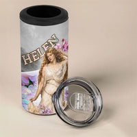 Helen Of Troy 4 in 1 Can Cooler Tumbler Ancient Greek Mythology Floral Goddess Portrait