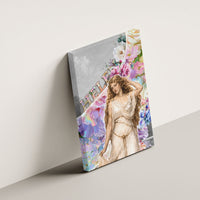 Helen Of Troy Canvas Wall Art Ancient Greek Mythology Floral Goddess Portrait