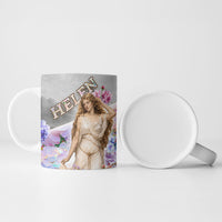Helen Of Troy Ceramic Mug Ancient Greek Mythology Floral Goddess Portrait