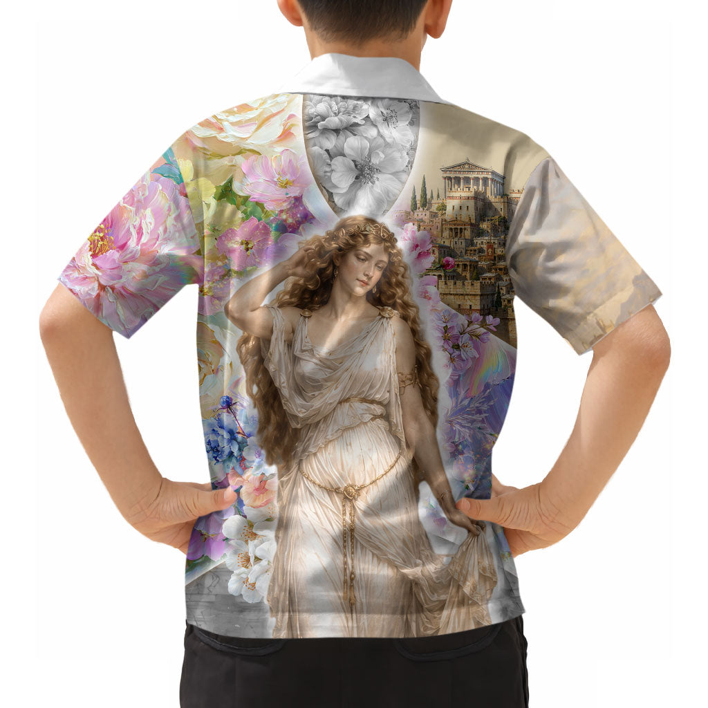 Helen Of Troy Hawaiian Shirt Ancient Greek Mythology Floral Goddess Portrait